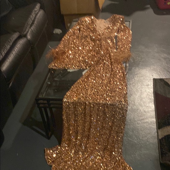 Fashion Nova | Dresses | Fashion Nova Gold Sequin Prom Dress | Poshmark